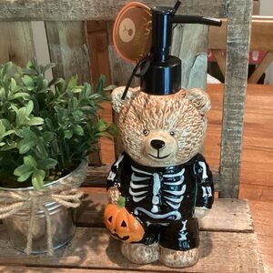Halloween Teddy Bear Skeleton Soap Pump